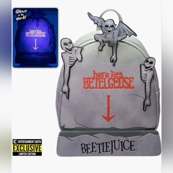 Beetlejuice Tombstone Mini-Backpack - Entertainment Earth Exclusive NWT - Picture 2 of 5